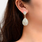 Luxurious Rhinestone Decor Silvery Water Drop Earrings Anniversary Wedding Jewelry-0
