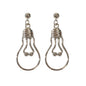 Punk Jewelry Gold Silver Metal Light Bulb Drop Statement Stunning Stud Earrings-5