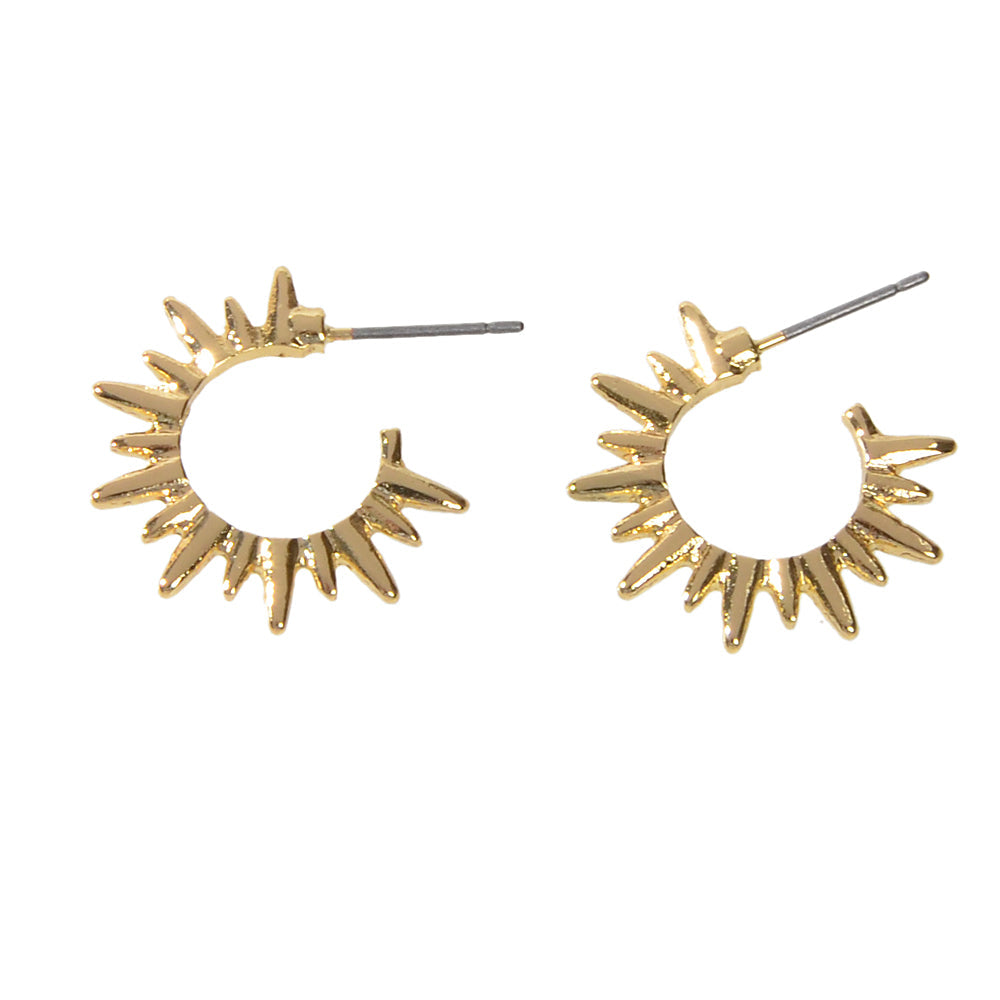 Punk Jewellery Gold Metal Spike Small Hoop Earrings Women Party Accessories Gift-4
