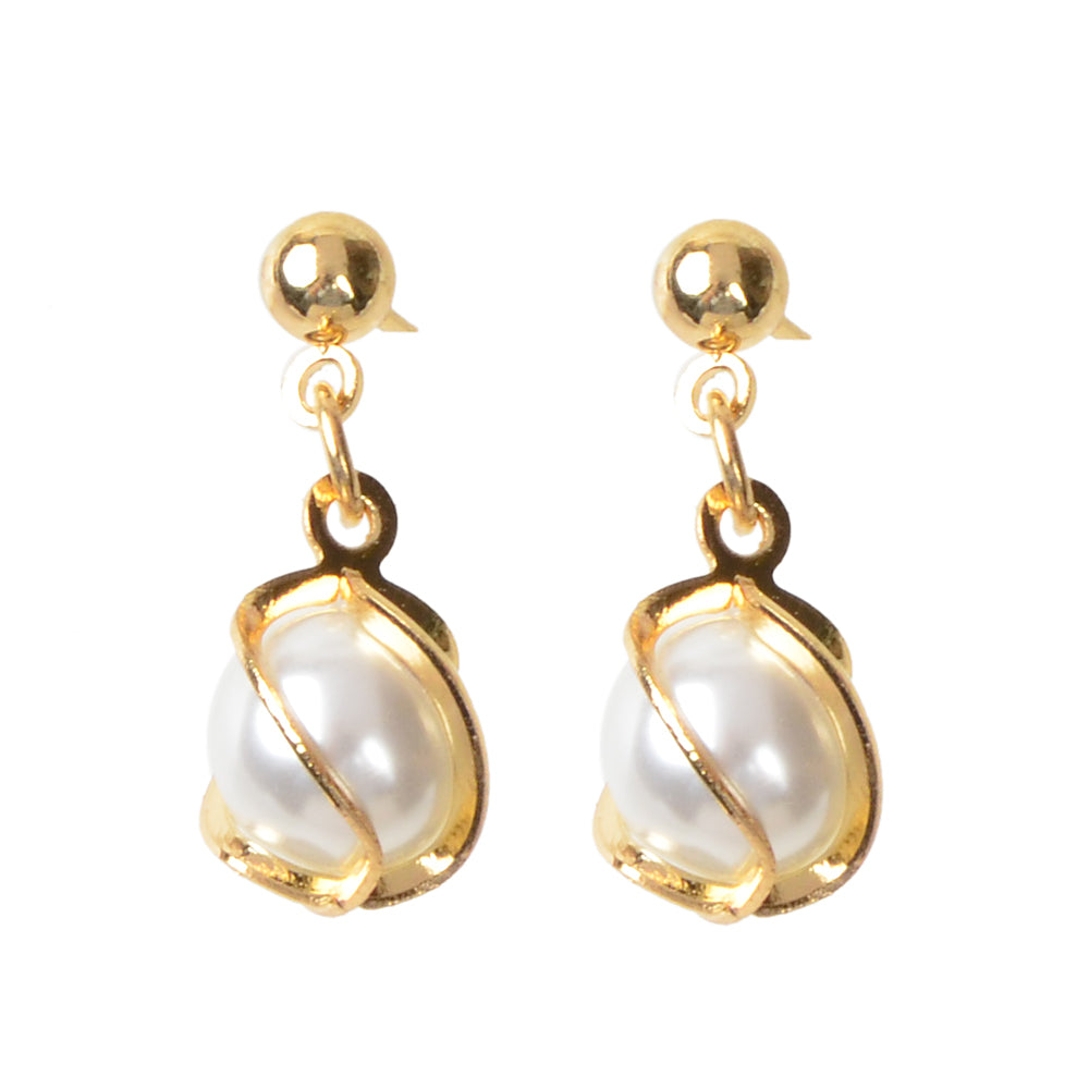 AU Local Jewellery Pearl Decor Gold Drop Earrings Wholesale Price Accessories-4