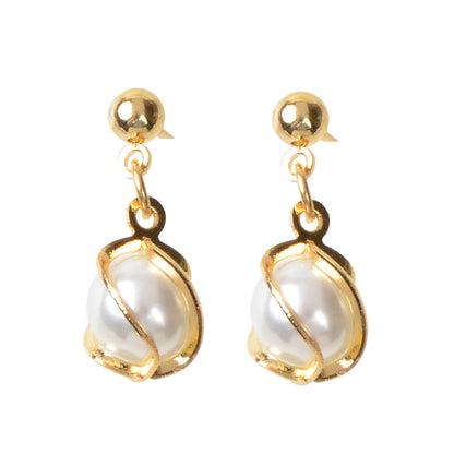 AU Local Jewellery Pearl Decor Gold Drop Earrings Wholesale Price Accessories-4