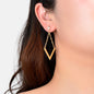 Fashion Golden Chain Rhombus Geometric Dangle Earrings Party School Daily Jewelry-0