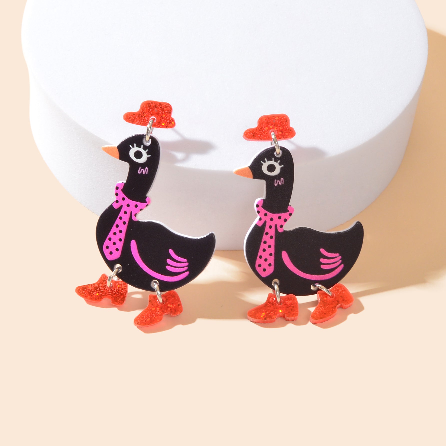 Adorable Duckling Earrings Novelty Duck Dangle Stud Easter Holiday Jewelry Gift-0