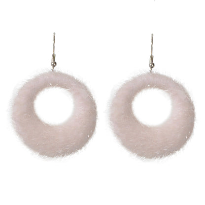 Unique Designer White Circle Big Chunky Dangle Earrings for Women Party Holiday-4