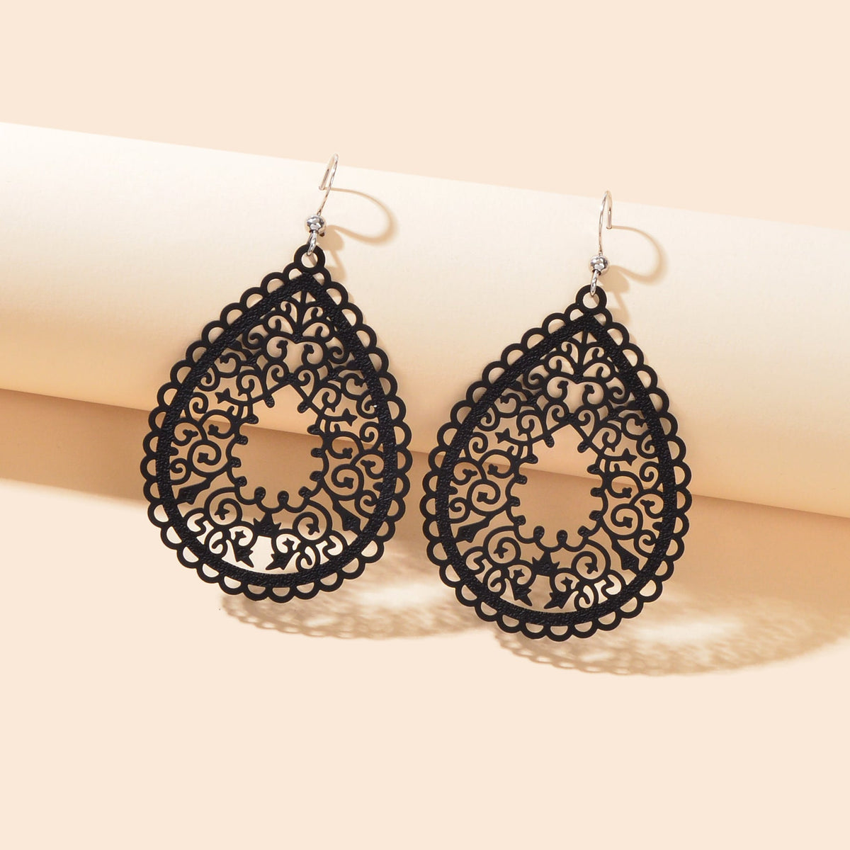 Fashion Hollow Black Green Geometric Water Drop Earrings Party Daily Holiday Jewelry-2