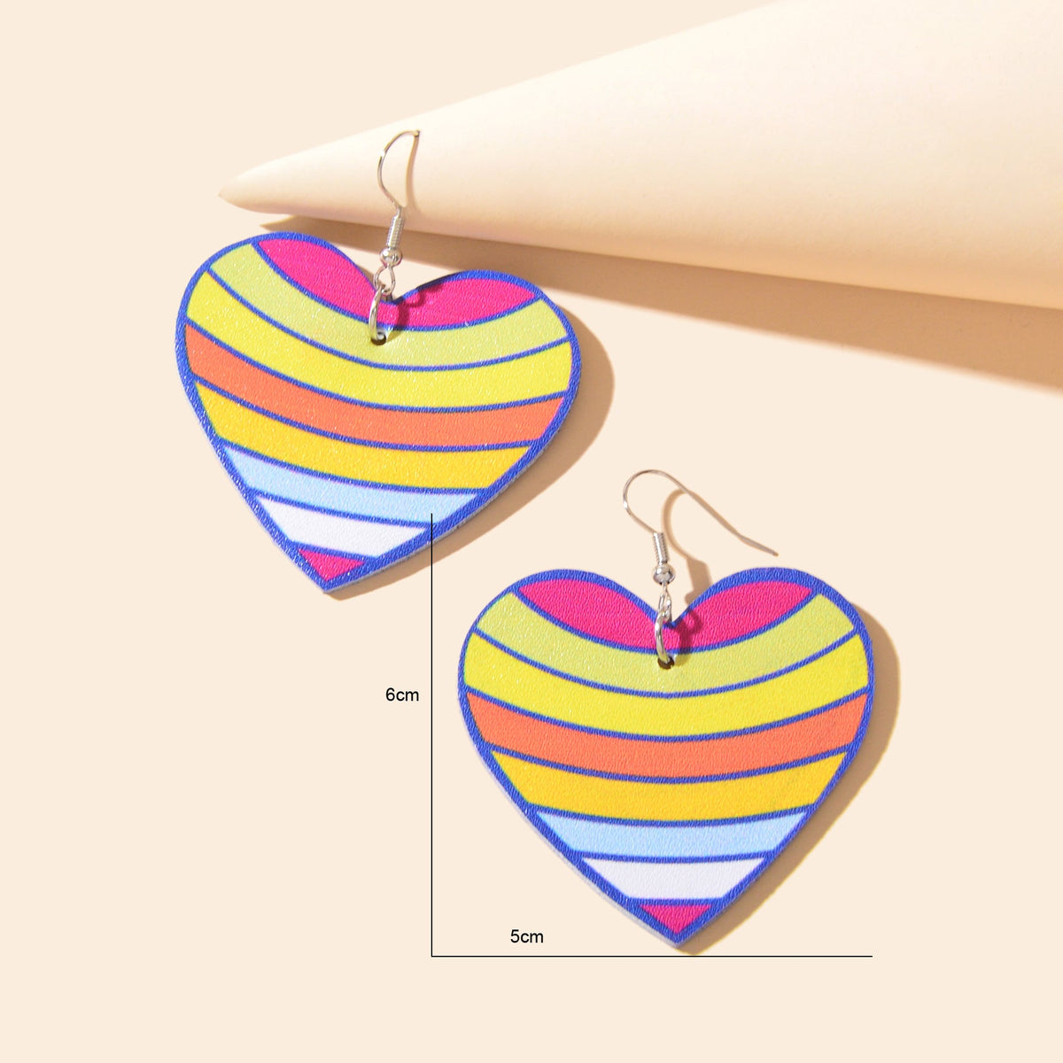 Sweet Colorful Heart PU Leather Dangle Earrings Women Party Daily Vacation Jewelry-3