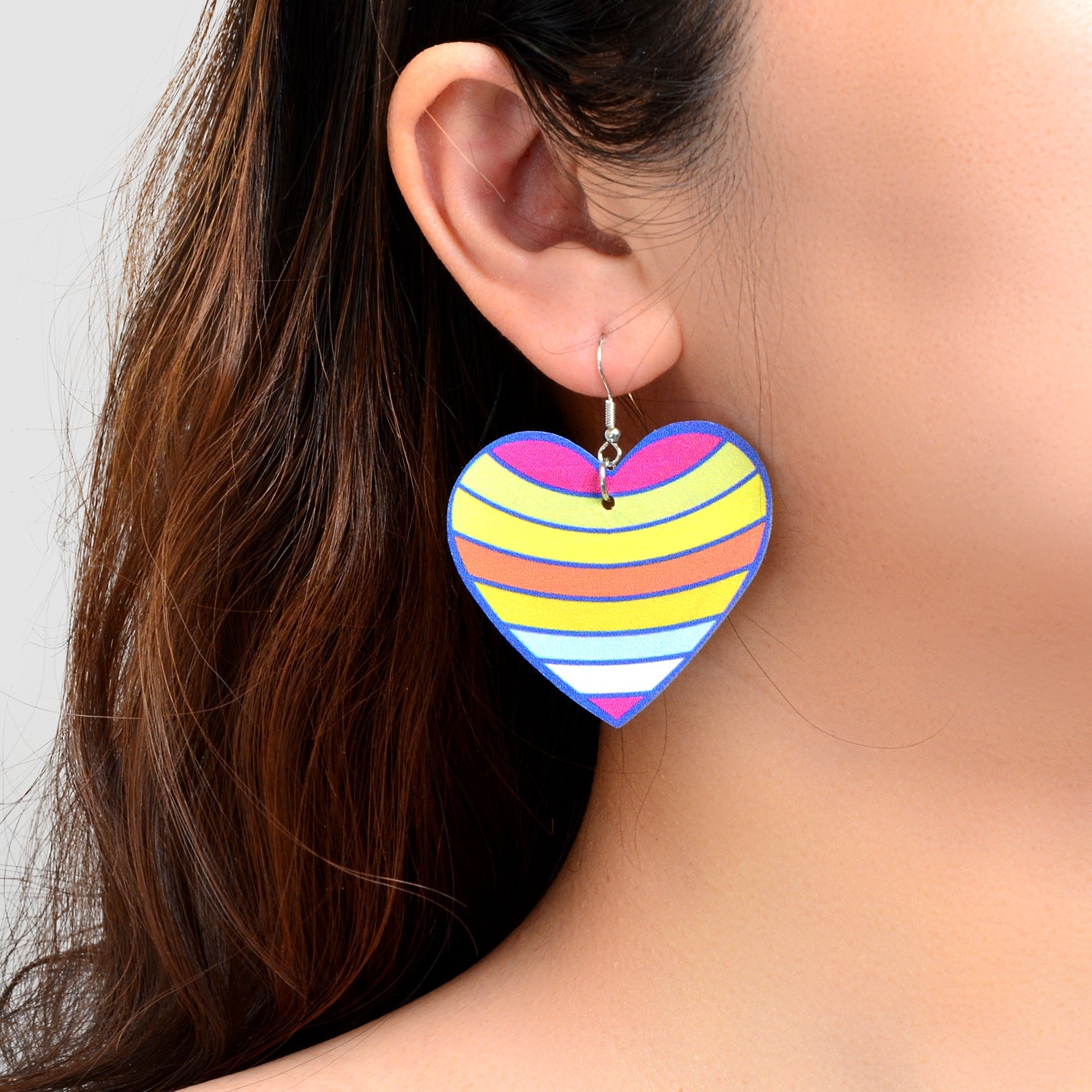 Sweet Colorful Heart PU Leather Dangle Earrings Women Party Daily Vacation Jewelry-0