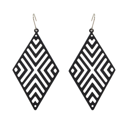 Hollow out Geometric Rhombus Drop Earrings Chic Ear Hook Boutique Jewellery-6