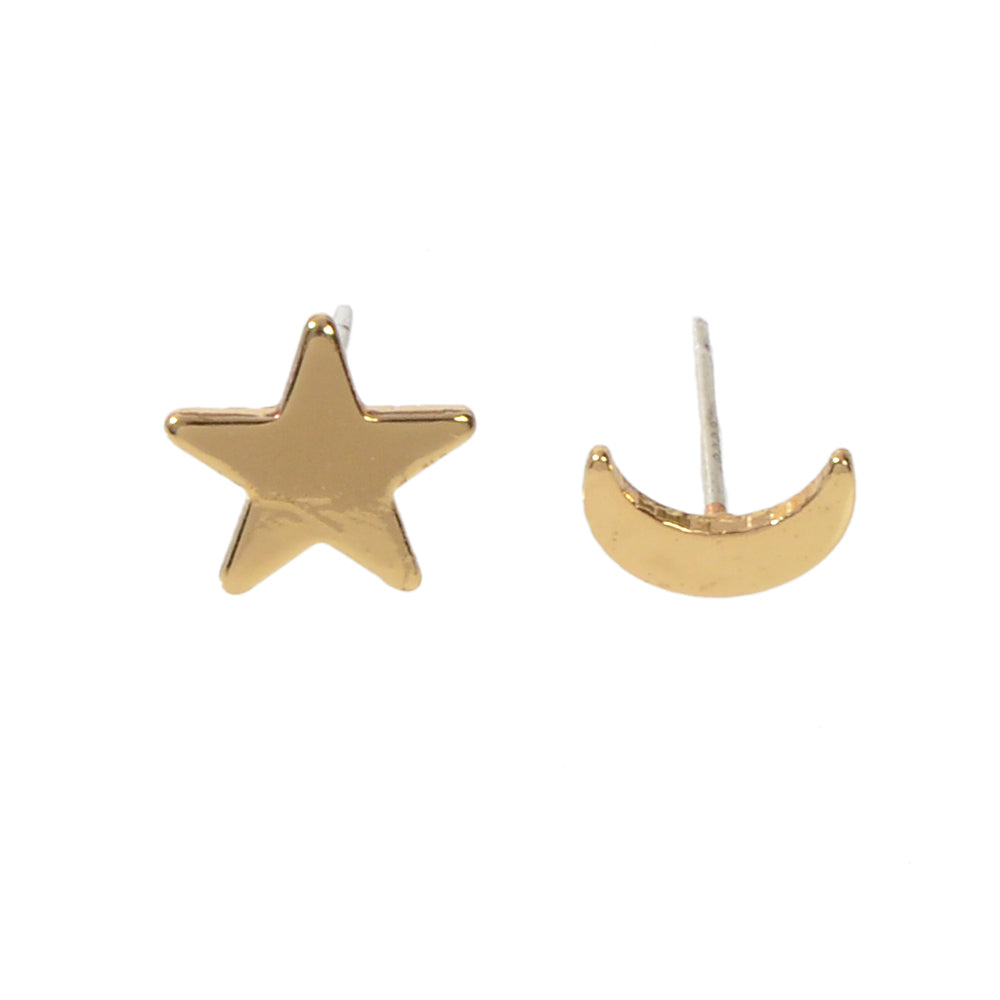 Minimalist Jewellery Star Moon Cute Asymmetric Stud Earrings Stunning Accessory-6