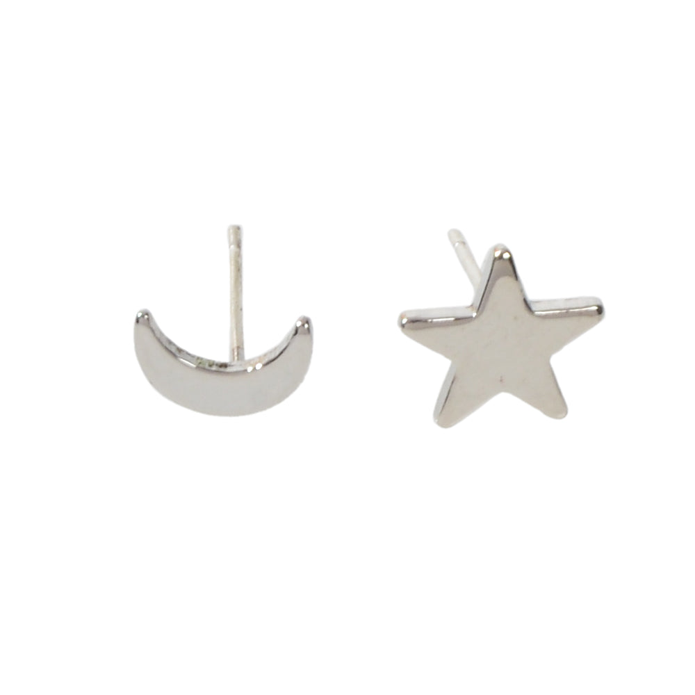Minimalist Jewellery Star Moon Cute Asymmetric Stud Earrings Stunning Accessory-5