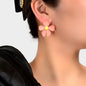 Romantic Blue Pink Flower Stud Earrings for Women Party Daily Holiday Jewelry-0