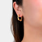 Gold Metal Geometric Small Hoop Earrings Women Accessories Ear Stud Jewellery-0