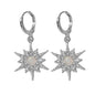 Luxurious Full Rhinestone Spike Star Hoop Dangle Trendy Earrings Ladies Jewelry-5