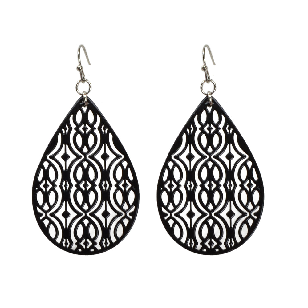 AU Post Oval Hollow Ethnic Water Drop Dangle Earrings Boho Teardrop Jewellery-1