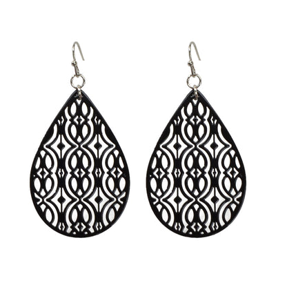 AU Post Oval Hollow Ethnic Water Drop Dangle Earrings Boho Teardrop Jewellery-1