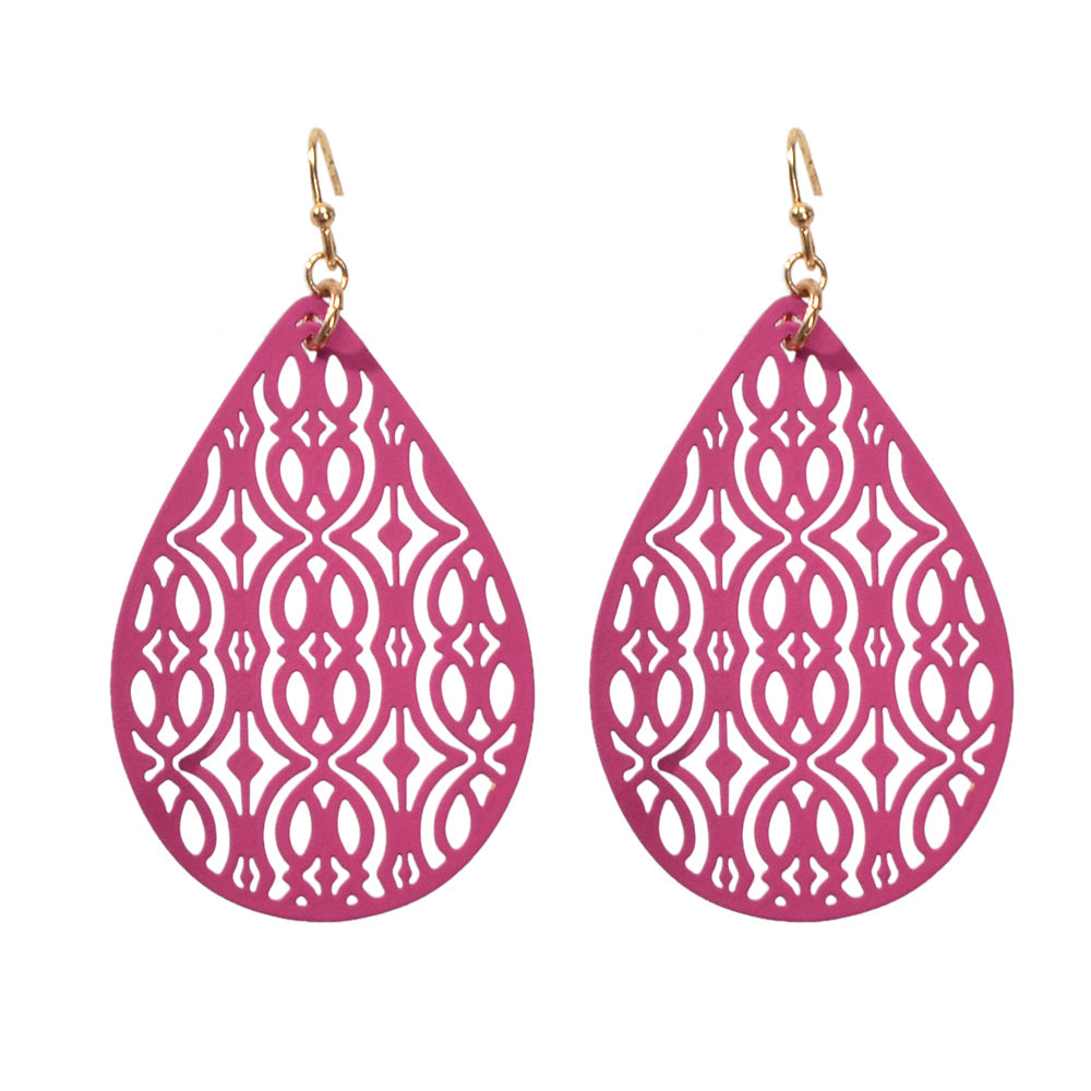 AU Post Oval Hollow Ethnic Water Drop Dangle Earrings Boho Teardrop Jewellery-4
