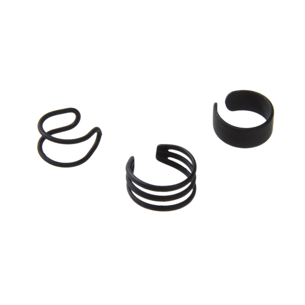 3pcs Minimalist Metal Geometric Earrings Ear Cuff Punk Rock Women Accessories-4