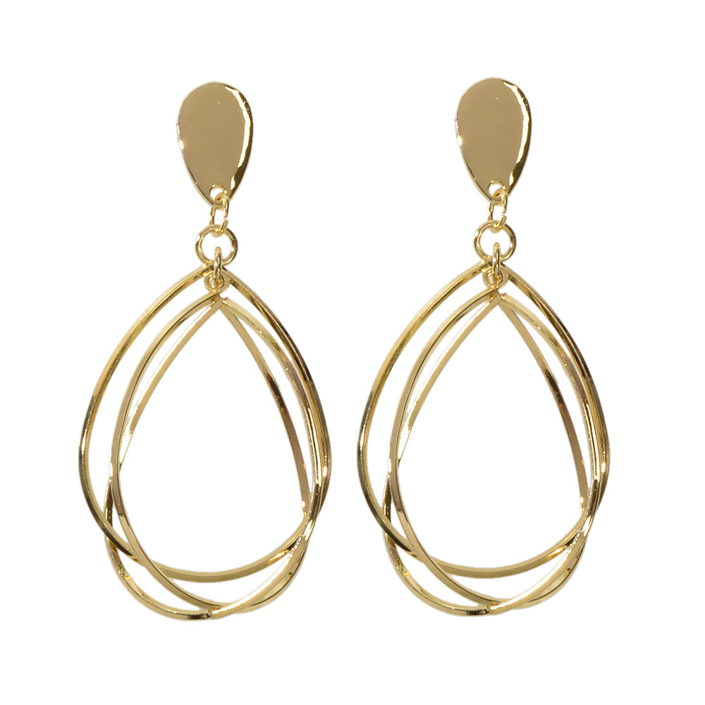 Female Jewellery Gold Silver Geometric Water Drop Statement Charm Earrings Women-3