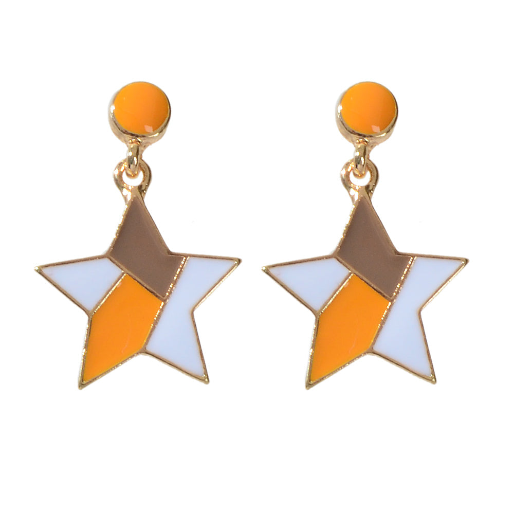 Female Jewellery Multi-colored Enamel Star Dangle Earrings Women Teen Girls Gift-4