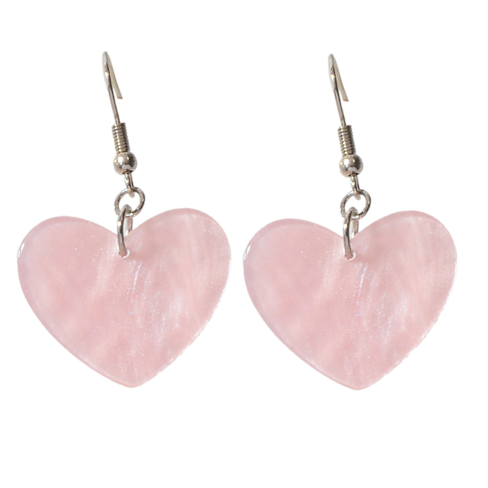 Valentine's Day Women Girl Gift Pink Heart Korean Acrylic Drop Trendy Earrings-4