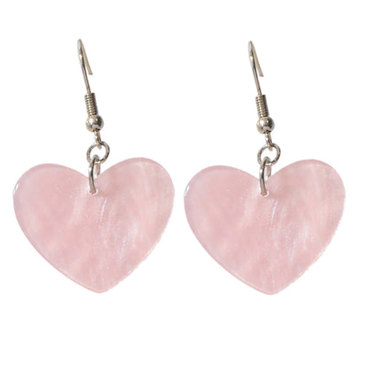 Valentine's Day Women Girl Gift Pink Heart Korean Acrylic Drop Trendy Earrings-4