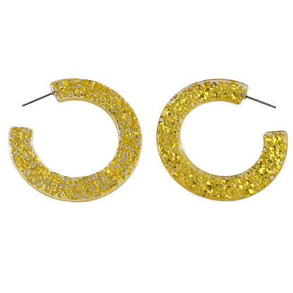 Statement Gold Resin Geometric Acrylic C Shape Hoop Earrings Party Decoration-4