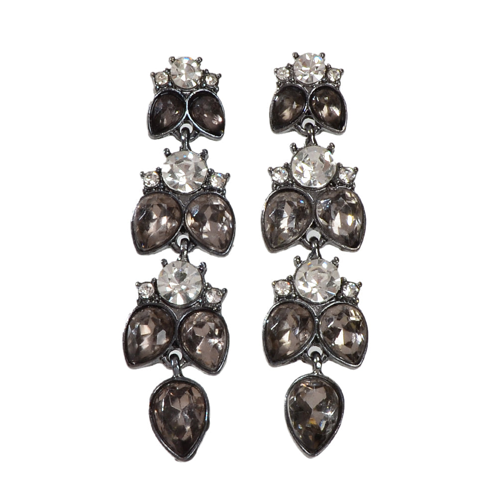 Textured Luxurious Shining Crystal Zircon Flower Water Drop Party Earrings Gift-4