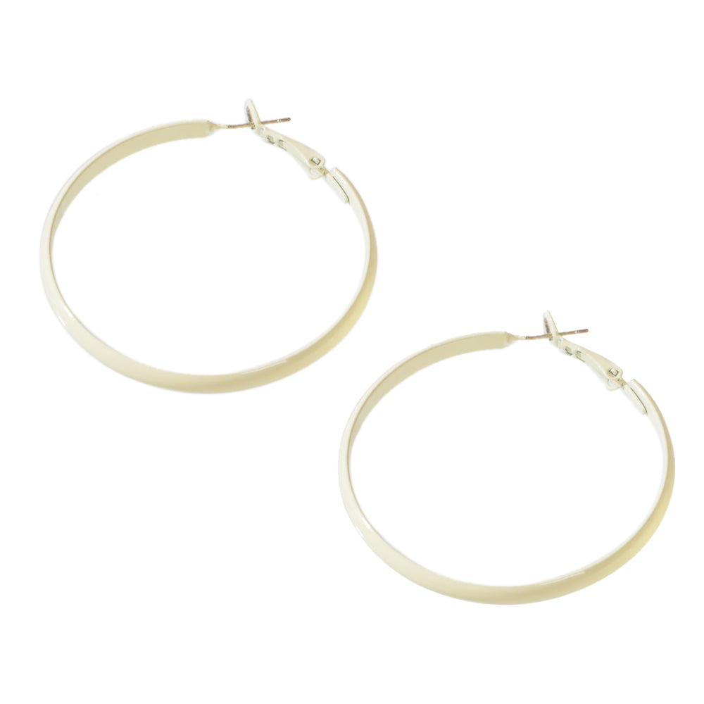 Party Decoration Women Beige Big Circle Hoop Dangle Boho Chic Holiday Earrings-4