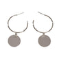 Punk Jewellery Gold Silver Round Disc Geometric Hoop Earrings Women Accessories-3