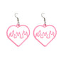 Feelontop Acrylic Hollow Love Heart Drop Earrings Party Women Gift Accessories-1