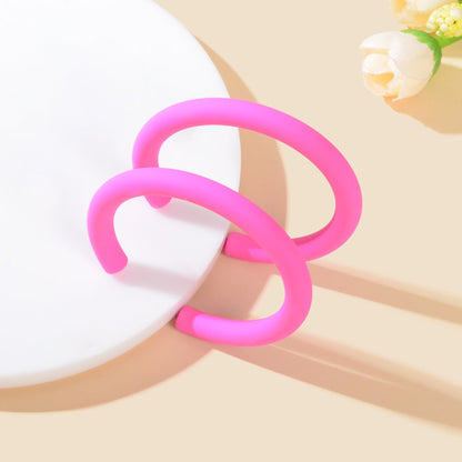 Candy Colour Hot Pink Green Acrylic Circle Hoop Earrings Girls Y2k Style Jewelry-3