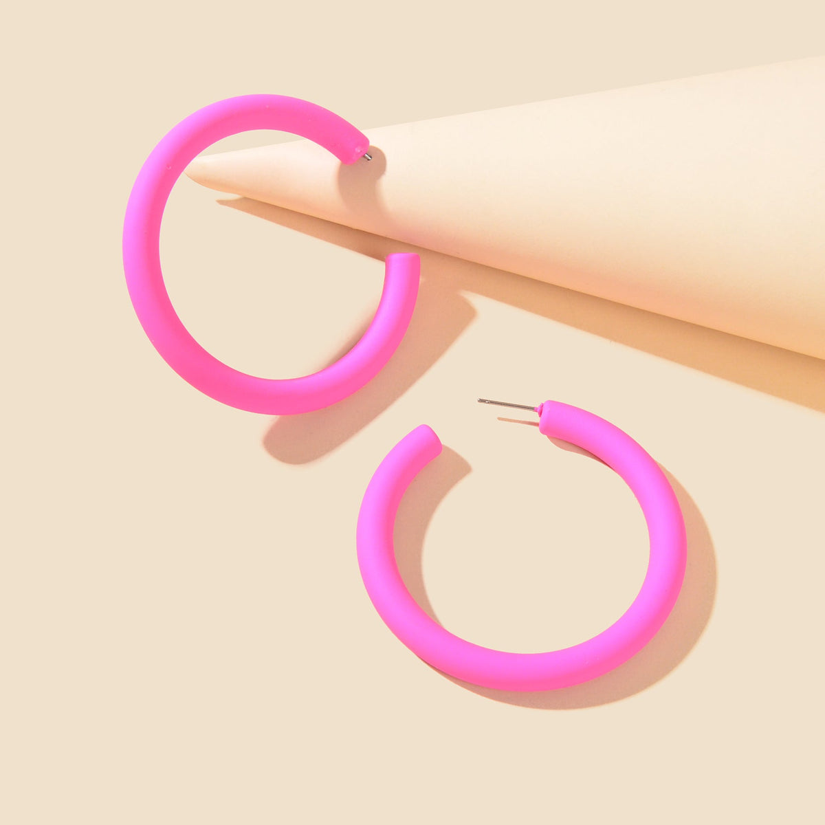 Candy Colour Hot Pink Green Acrylic Circle Hoop Earrings Girls Y2k Style Jewelry-4
