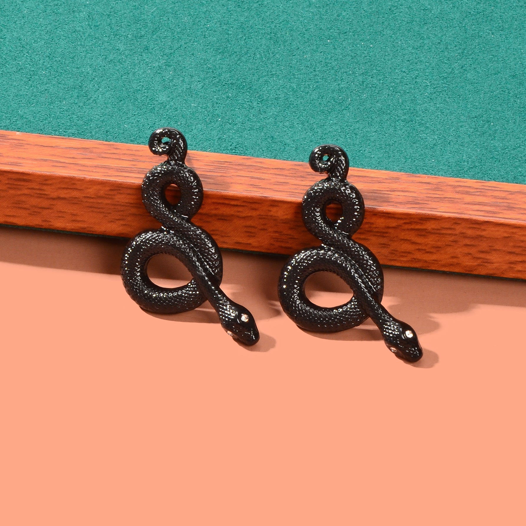 Punk Rock Black Snake Stud Earrings Vintage Gothic Cosplay Music Festival Jewelry-1