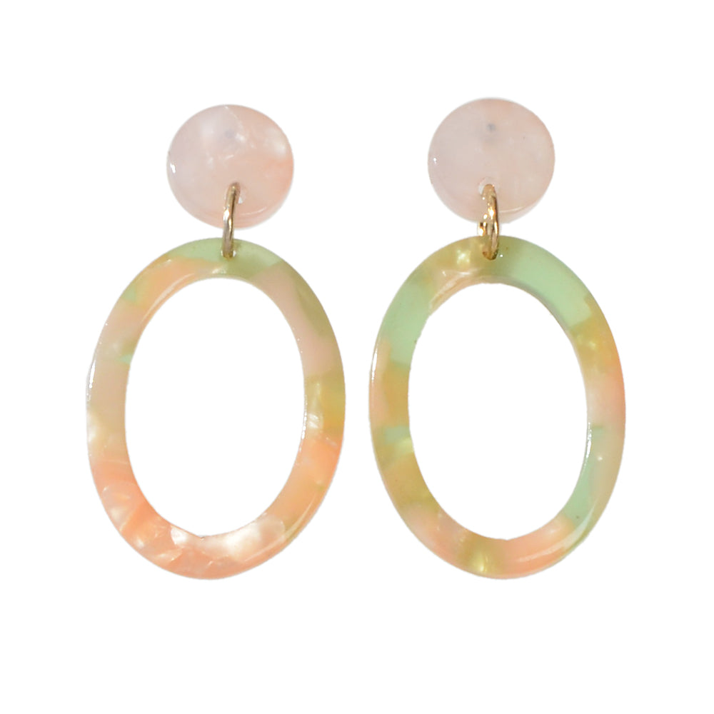 Women Designer Jewellery Multi-colored Resin Circle Dangle Perfect Earrings-4
