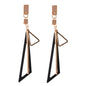 Gold Metal Geometric Triangle Dangle Stud Earring Women Textured Accessories-3