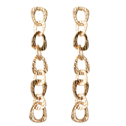 Anniversary Wedding Jewellery Gold Circle Long Knot Dangle Classics Earrings-3