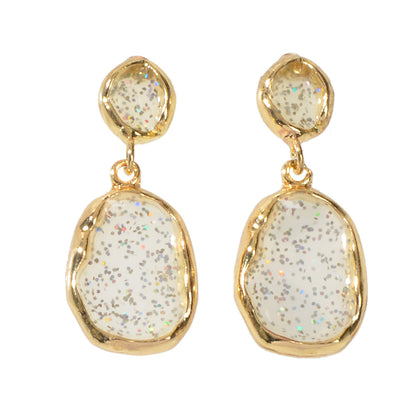 Party Decoration Transparent Trendy Shining Square Dangle Hypoallergenic Earring-3
