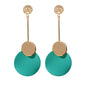 Gold Metal Red Green Geometric Chandelier Pendant Earrings for Women Teens Girls-4