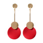 Gold Metal Red Green Geometric Chandelier Pendant Earrings for Women Teens Girls-5