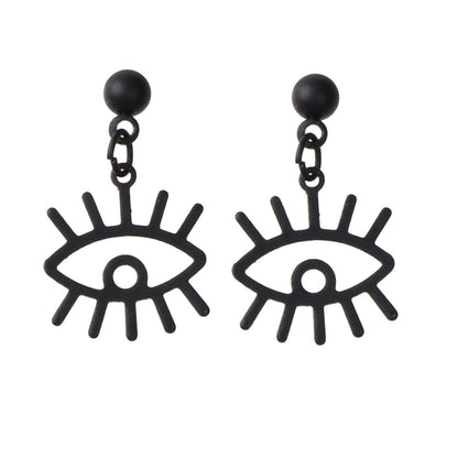 Punk Minimalist Jewellery Black Eye Drop Dangle Earrings Women Girls Accessories-3
