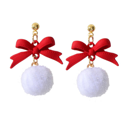 Bow Ball Earrings Dangle Drop Charm Stud Jewelry Women Girl Teens Beautiful Gift-1