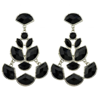 Ethnic Jewellery Black Green Geometric Chandelier Dangle Earrings Women Gift-5