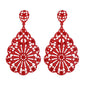 Traditional Ethnic Jewellery Rhinestone Hollow Flower Water Drop Holiday Earring-5