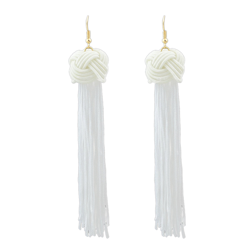 Holiday Ethnic Traditional Jewellery Colorful Rope Long Tassel Bohemian Earrings-3