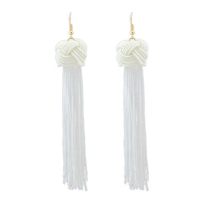 Holiday Ethnic Traditional Jewellery Colorful Rope Long Tassel Bohemian Earrings-3