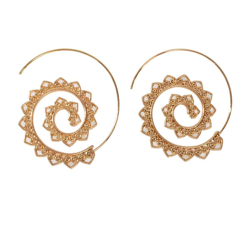 Boho Chic Gold Hollow out Geometric Hoop Earrings Fashion Party Accessories Gift-4