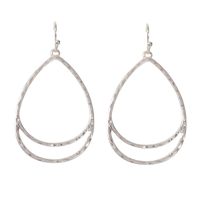 Fashion Jewellery Silver Metal Minimalist Water Drop Earrings Women Accessories-4