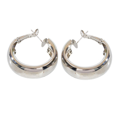 Punk Rock Silver Hoop Earrings C Shape Circle Stud Earrings Girls Teens Gift-4