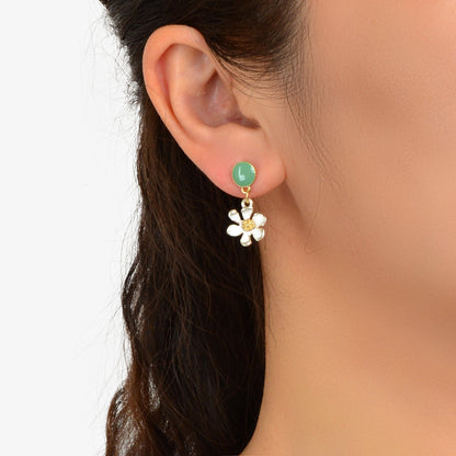 Boho Party Decoration Women Yellow White Flower Dangle Designer Jewellery Earrings-0