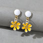 Boho Party Decoration Women Yellow White Flower Dangle Designer Jewellery Earrings-1